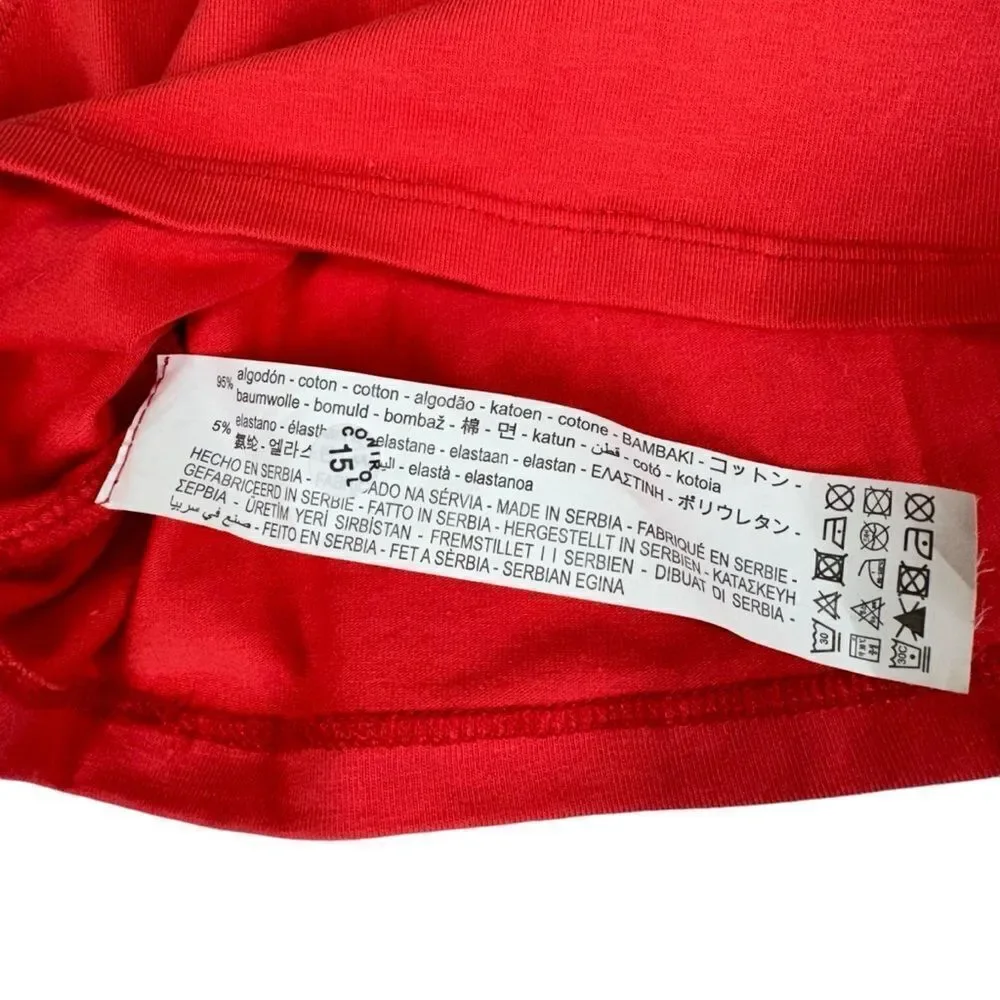 Zara Cropped Tank Top in Red Stretch Cotton in Size Small
